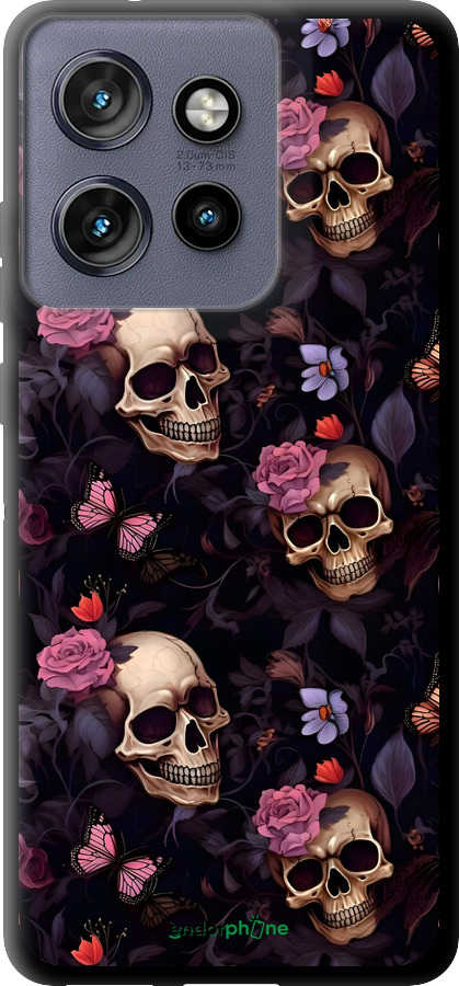 TPU чехол Черепа и розы для Motorola Edge 50 Neo 5G - 6316b-3794 изображение 