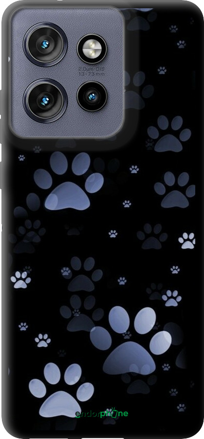 TPU чехол С синими отпечатками лап для Motorola Edge 50 Neo 5G - 6441b-3794 изображение 