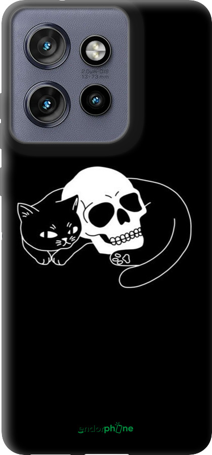 TPU чехол Із зображенням кота та черепа для Motorola Edge 50 Neo 5G - 6491b-3794 изображение 