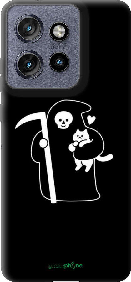 TPU чехол Минималистичный арт: смерть и кошка для Motorola Edge 50 Neo 5G - 6529b-3794 изображение 