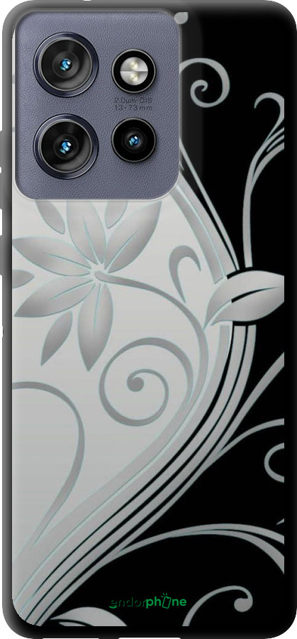 TPU чехол Цветы на чёрно-белом фоне для Motorola Edge 50 Neo 5G - 840b-3794 изображение 