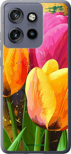Силиконовый чехол Нарисованные тюльпаны для Motorola Edge 50 Neo 5G - 5990u-3794 изображение 