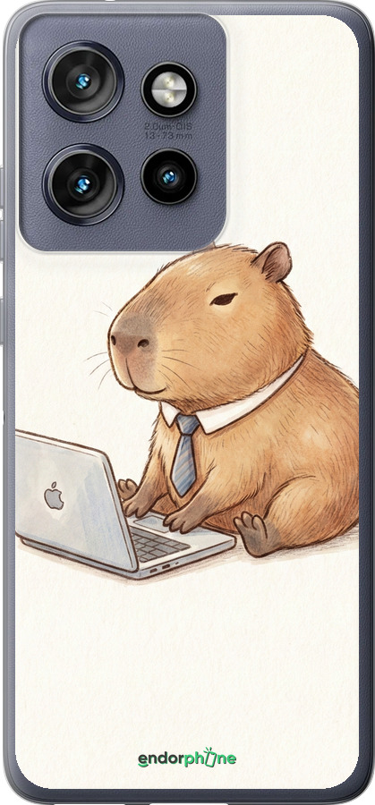 Силиконовый чехол Funny Capybara CEO Working для Motorola Edge 50 Neo 5G - 6777u-3794 изображение 