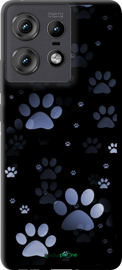 TPU чехол С синими отпечатками лап для Motorola Edge 50 Pro 5G - 6441b-3710 изображение 