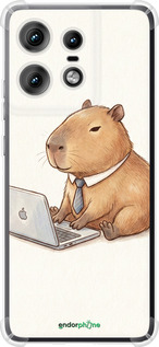Силіконовий протиударний с посиленими кутами чехол Funny Capybara CEO Working для Motorola Edge 50 Pro 5G - 6777sp-3710 изображение 