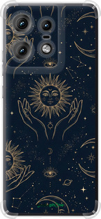 Силіконовий протиударний с посиленими кутами чехол Celestial Harmony: Sun & Moon Gold Mystic Pattern для Motorola Edge 50 Pro 5G - 6778sp-3710 изображение 