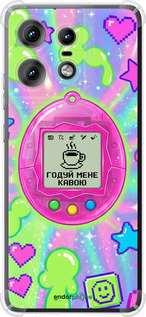 Силикон с усиленными углами чехол Y2K Aesthetic Retro Pet: Годуй мене кавою для Motorola Edge 50 Pro 5G - 6784sp-3710 изображение 