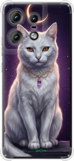 Силіконовий протиударний с посиленими кутами чехол Mystic White Cat Gothic Dark Purple Gold для Motorola Edge 50 Pro 5G - 6805sp-3710 изображение 