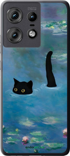 Силиконовый чехол С изображением кота и водяной лилии Monet для Motorola Edge 50 Pro 5G - 6519u-3710 изображение 