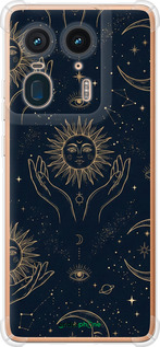 Силіконовий протиударний с посиленими кутами чехол Celestial Harmony: Sun & Moon Gold Mystic Pattern для Motorola Moto X50 Ultra - 6778sp-3866 изображение 