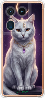 Силіконовий протиударний с посиленими кутами чехол Mystic White Cat Gothic Dark Purple Gold для Motorola Edge 50 Ultra - 6805sp-3760 изображение 