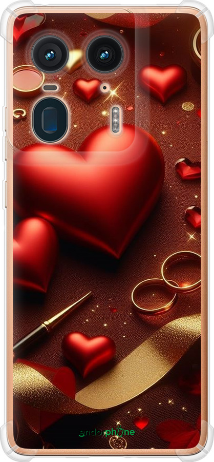 Силикон с усиленными углами чехол Сердечки v3 для Motorola Moto X50 Ultra - 5833sp-3866 изображение 