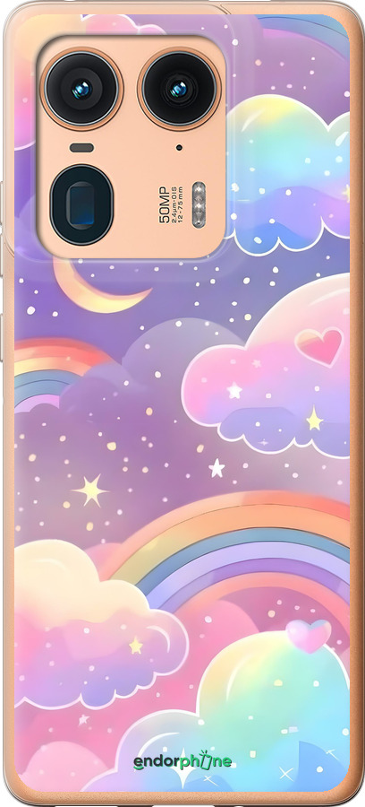 Силиконовый чехол Облака и радуга для Motorola Edge 50 Ultra - 6312u-3760 изображение 