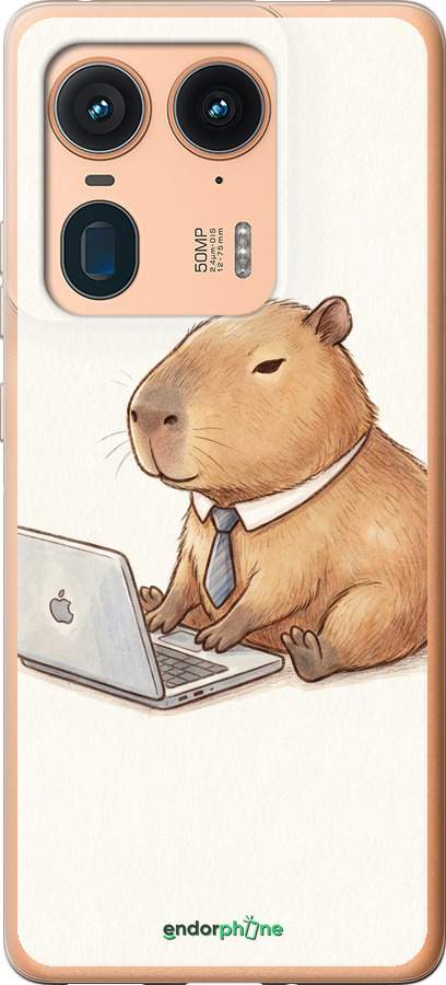 Силиконовый чехол Funny Capybara CEO Working для Motorola Moto X50 Ultra - 6777u-3866 изображение 