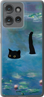 Силиконовый чехол С изображением кота и водяной лилии Monet для Motorola Edge 50 - 6519u-3788 изображение 