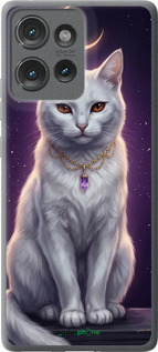 Силиконовый чехол Mystic White Cat Gothic Dark Purple Gold для Motorola Edge 50 - 6805u-3788 изображение 