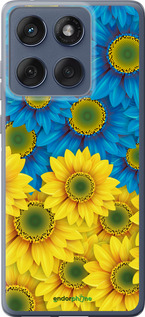 Силиконовый чехол Жёлто-голубые цветы для Motorola Edge 60 Fusion 5G - 1048u-4021 изображение 