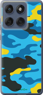 Силиконовый чехол Желто-голубой камуфляж для Motorola Edge 60 Fusion 5G - 1084u-4021 изображение 