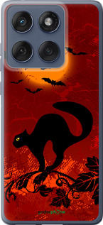 Силіконовий чехол Чорна кішка під місяцем для Motorola Edge 60 Fusion 5G - 1190u-4021 изображение 