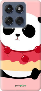 Силіконовий чехол Панда з пончиком для Motorola Edge 60 Fusion 5G - 3991u-4021 изображение 