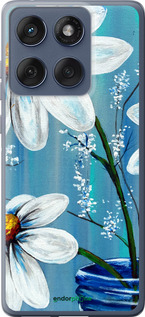 Силиконовый чехол Красивые арт-ромашки для Motorola Edge 60 Fusion 5G - 4031u-4021 изображение 