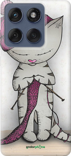 Силиконовый чехол Кошка рукодельница для Motorola Edge 60 Fusion 5G - 4056u-4021 изображение 