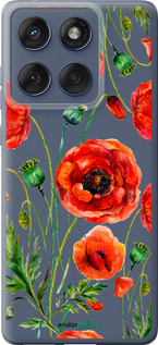 Силіконовий чехол Намальовані маки для Motorola Edge 60 Fusion 5G - 4278u-4021 изображение 