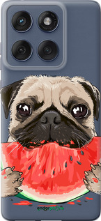 Силіконовий чехол Мопс і кавун для Motorola Edge 60 Fusion 5G - 4665u-4021 изображение 