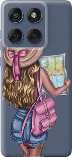 Силиконовый чехол Девушка с картой для Motorola Edge 60 Fusion 5G - 4704u-4021 изображение 