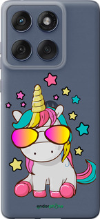 Силиконовый чехол Единорог в очках для Motorola Edge 60 Fusion 5G - 4879u-4021 изображение 