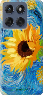 Силиконовый чехол Цветы желто-голубые для Motorola Edge 60 Fusion 5G - 5308u-4021 изображение 