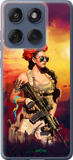 Силиконовый чехол Украинка с оружием для Motorola Edge 60 Fusion 5G - 5316u-4021 изображение 