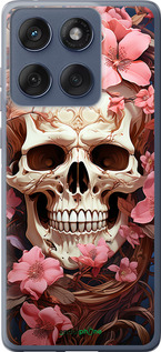 Силіконовий чехол Череп у рожевих квітах для Motorola Edge 60 Fusion 5G - 5965u-4021 изображение 