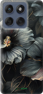 Силиконовый чехол Черные цветы для Motorola Edge 60 Fusion 5G - 6031u-4021 изображение 