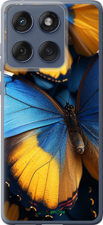 Силиконовый чехол Желто-голубые бабочки для Motorola Edge 60 Fusion 5G - 6046u-4021 изображение 