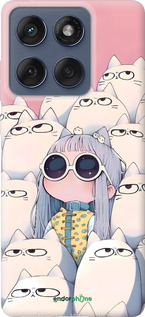 Силиконовый чехол Малышка с котами для Motorola Edge 60 Fusion 5G - 6295u-4021 изображение 