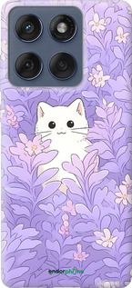 Силиконовый чехол Котик в цветах для Motorola Edge 60 Fusion 5G - 6390u-4021 изображение 