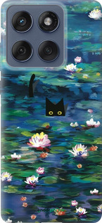 Силиконовый чехол Чехол с изображением водяных лилий Моне и кошек для Motorola Edge 60 Fusion 5G - 6399u-4021 изображение 