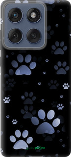 Силиконовый чехол С синими отпечатками лап для Motorola Edge 60 Fusion 5G - 6441u-4021 изображение 