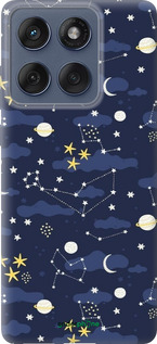 Силиконовый чехол Астрономический узор. Милый дизайн мультяшной вселенной для Motorola Edge 60 Fusion 5G - 6446u-4021 изображение 