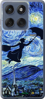 Силиконовый чехол С изображением Мэри Поппинс «Звездная ночь» для Motorola Edge 60 Fusion 5G - 6487u-4021 изображение 