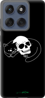 Силиконовый чехол С изображением кота и черепа для Motorola Edge 60 Fusion 5G - 6491u-4021 изображение 