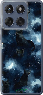Силіконовий чехол Зображення котиків з темною аквареллю для Motorola Edge 60 Fusion 5G - 6521u-4021 изображение 