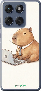 Силиконовый чехол Funny Capybara CEO Working для Motorola Edge 60 Fusion 5G - 6777u-4021 изображение 