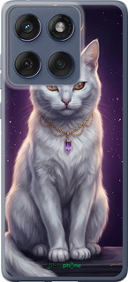 Силиконовый чехол Mystic White Cat Gothic Dark Purple Gold для Motorola Edge 60 Fusion 5G - 6805u-4021 изображение 