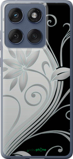 Силиконовый чехол Цветы на чёрно-белом фоне для Motorola Edge 60 Fusion 5G - 840u-4021 изображение 