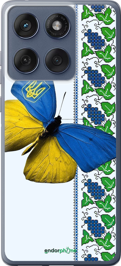 Силіконовий чехол Жовто-блакитний метелик  для Motorola Edge 60 Fusion 5G - 1054u-4021 изображение 
