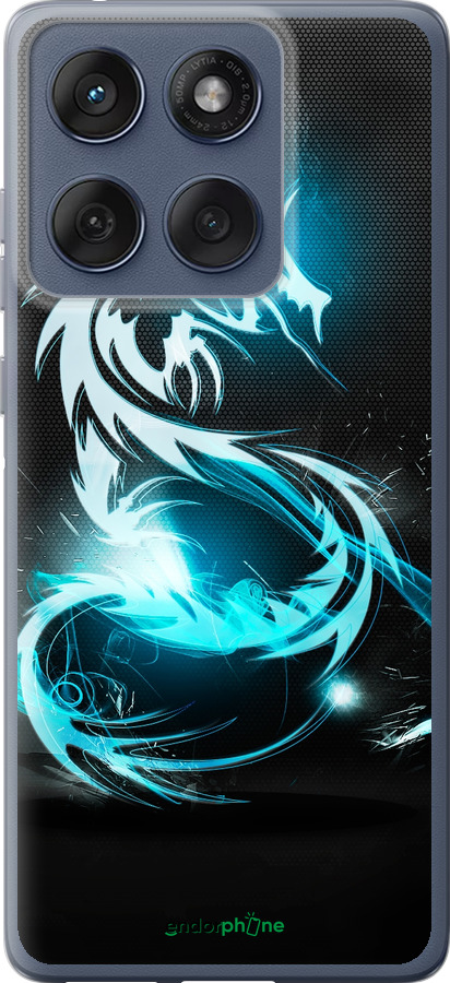 Силіконовий чехол Біло-блакитний вогненний дракон для Motorola Edge 60 Fusion 5G - 113u-4021 изображение 