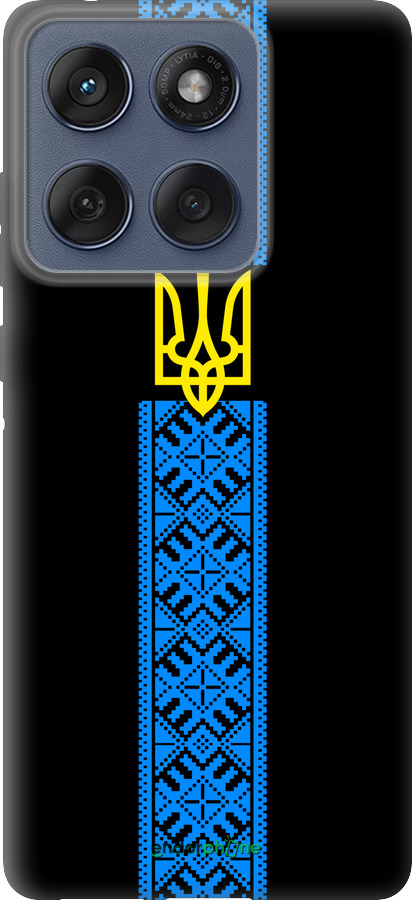 Силиконовый чехол Тризуб в вышиванке для Motorola Edge 60 Fusion 5G - 1158u-4021 изображение 