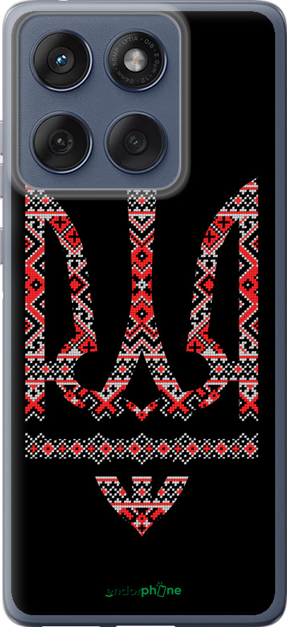 Силіконовий чехол Герб - вишиванка на чорному фоні для Motorola Edge 60 Fusion 5G - 1196u-4021 изображение 